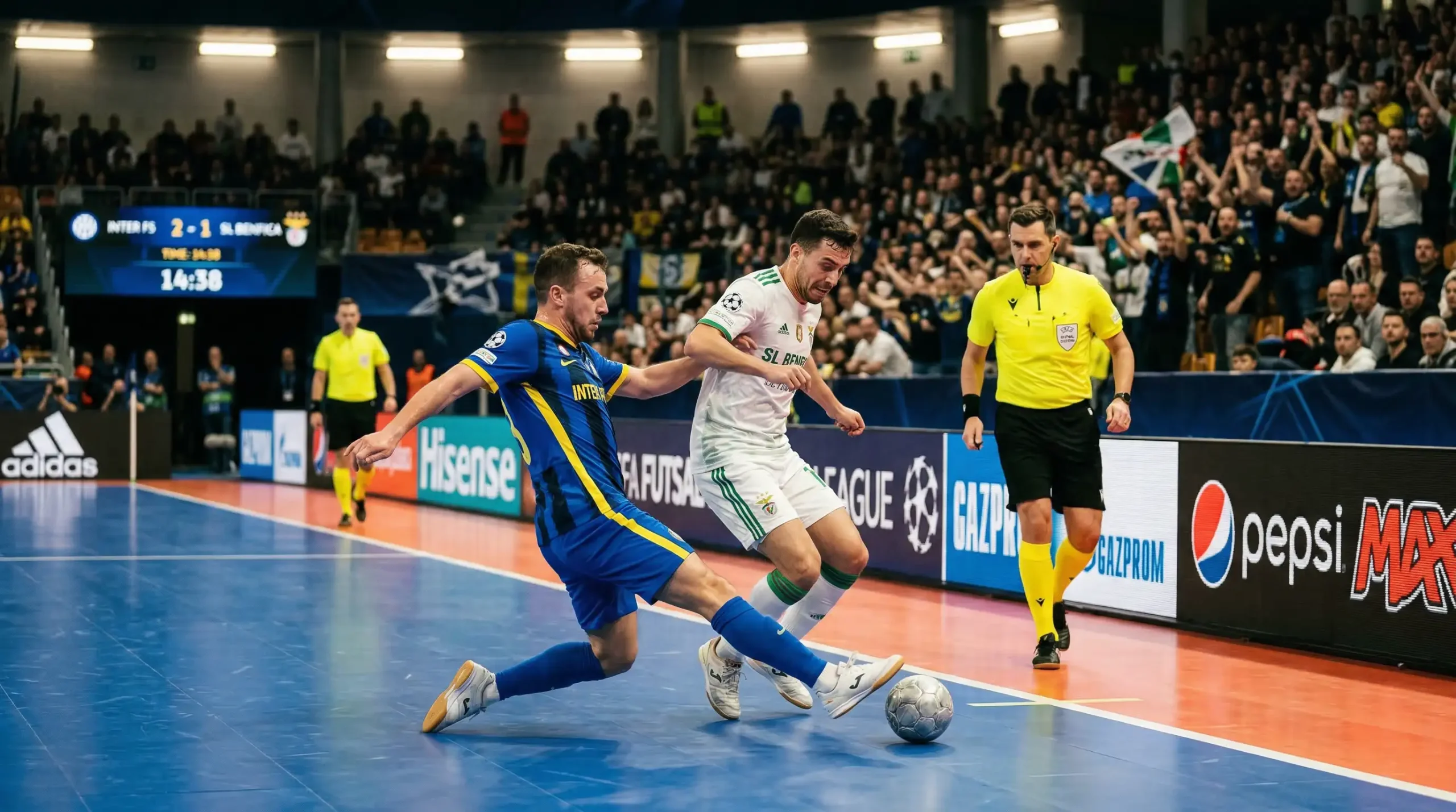 Selecciones nacionales de fútbol sala compitiendo en un Mundial FIFA con banderas